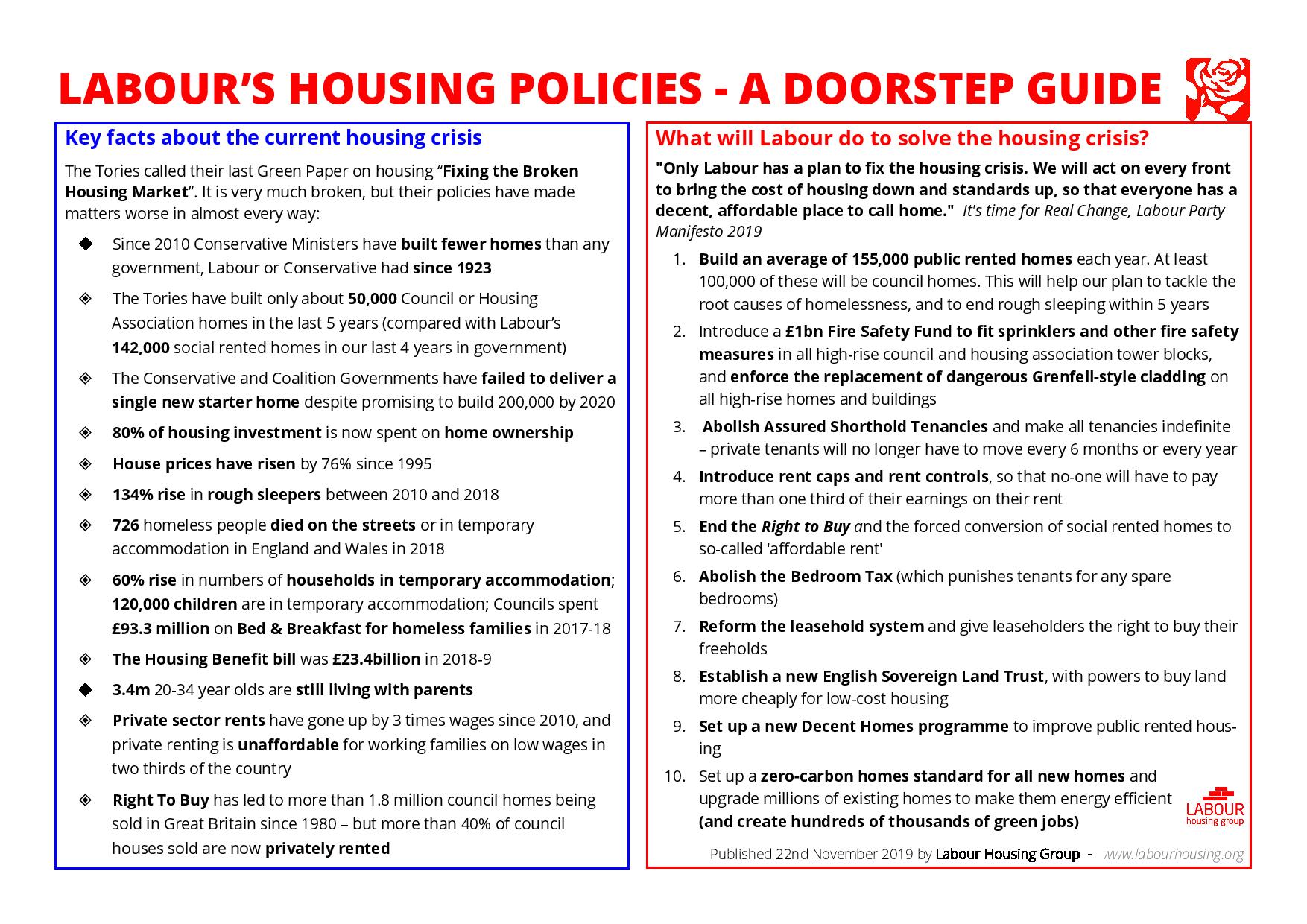 LHG Housing Policy Guide GE 2019