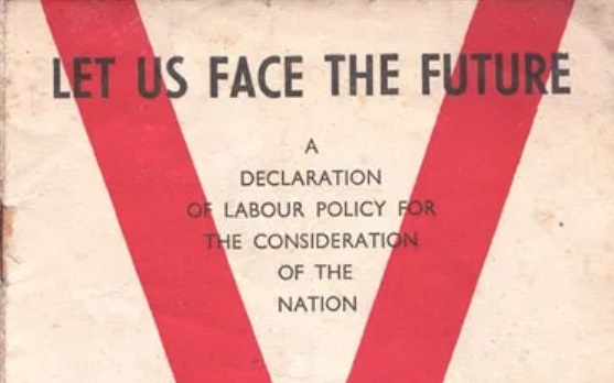 Close up of Let Us Face the Future - 1945 Labour Manifesto