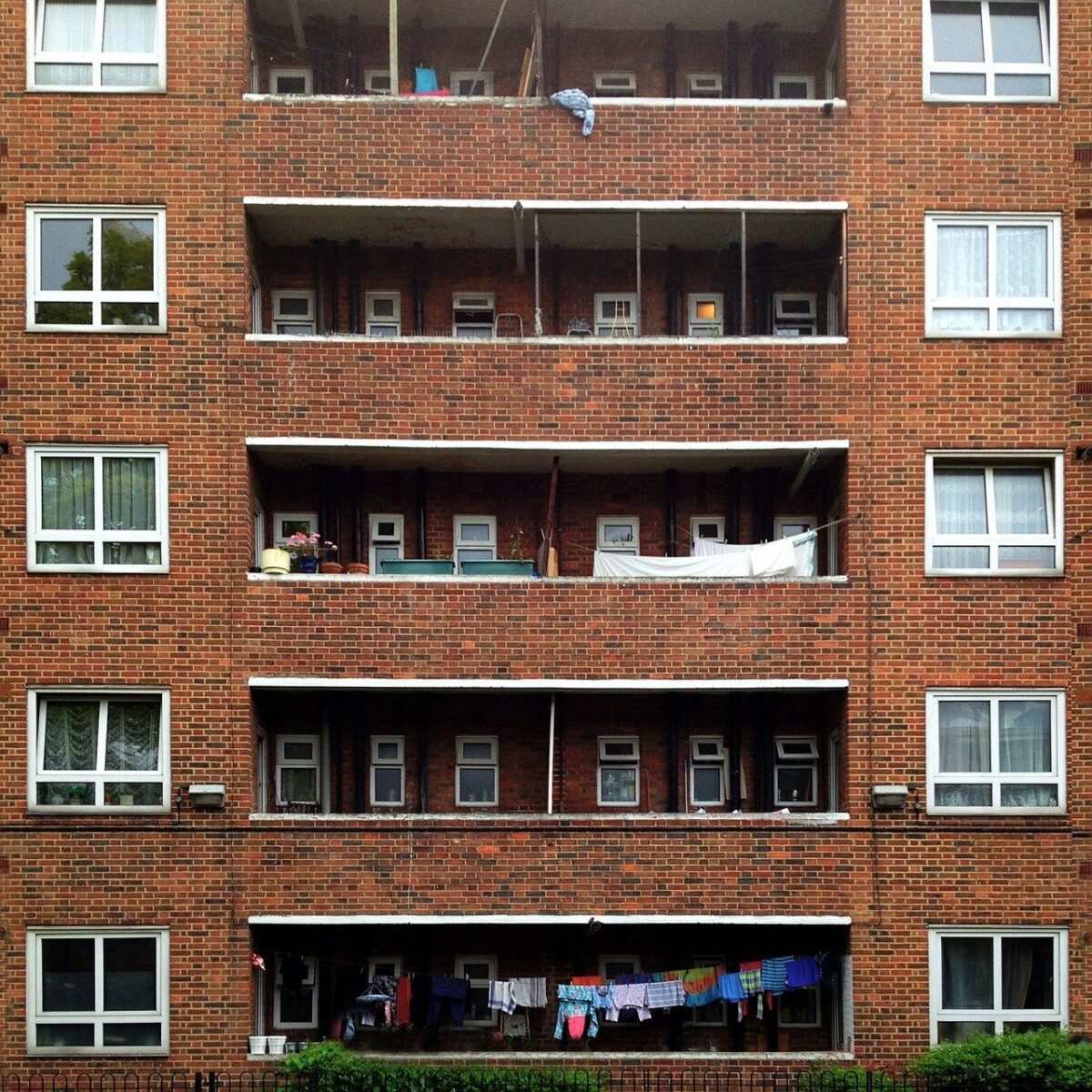 Image of block of council flats with balconies